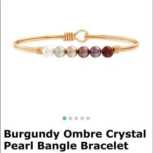 Luca+Danni burgundy ombré crystal pearl bracelet